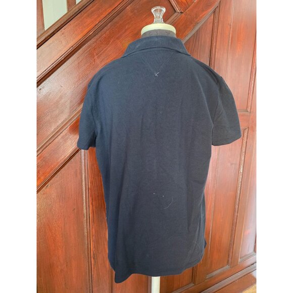 Tommy Hilfiger Womens Navy Blue Polo Shirt Short Sleeve Button Top XL - Picture 2 of 7